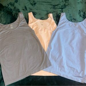 3 CATO Women’s Scoop Neck Tops in Gray, Peach, and Light Blue XL